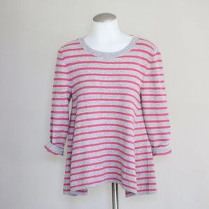 Aqua Striped Cashmere Sweater, Size M
